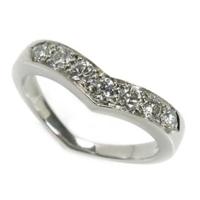TIFFANY & Co. Tiffany Pt950 Platinum V-Bunt 7P Diamond Ring, Diamond, Size 8, 4.4g, Women's