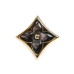 LOUIS VUITTON Louis Vuitton 18KPG Pink Gold Puce Star Blossom Nacré Grey Shell Earrings S