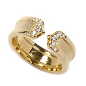 CARTIER 18KYG Yellow Gold C2 Diamond Ring, Diamond, Size 11, 51, 7.2g, Women's