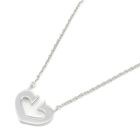 Cartier C Heart Necklace 18KWG (White Gold) Women's Silver