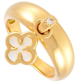 Van Cleef & Arpels Alhambra Ring, Mother of Pearl, Size 11, K18YG, Women's