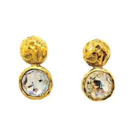 CHANEL Earrings Gold Crystal Round Clip-on GP IT68KLO0VCWK