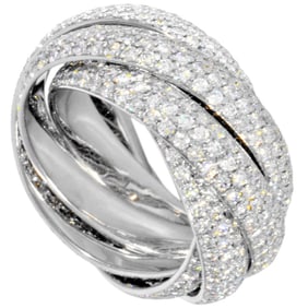 Tiffany & Co. Paloma Melody 5-band ring, diamond, size 10, K18WG, white gold, 14.0g, 5-row, full pav