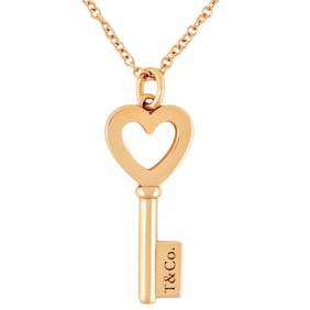 Tiffany & Co. Heart Key Pendant Necklace K18PG Rose Gold IT45D1BVCT4O
