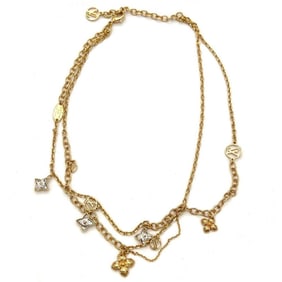 Louis Vuitton LOUIS VUITTON Collier Blooming Strass Necklace Rhinestone M68374 GP LB0270 Monogram Fl