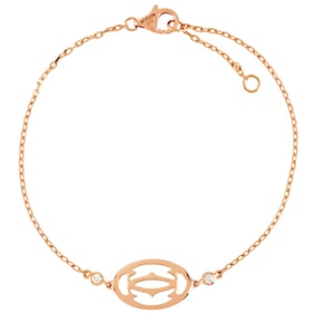 Cartier 2C Bracelet Diamond K18PG Pink Gold Double C Women's
