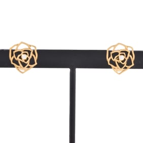 Piaget Rose Earrings Diamond G38U0069 K18PG Pink Gold Women's