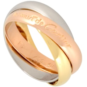 Cartier Trinity Ring #48 K18YG K18PG K18WG Yellow Gold Pink White 6.5g Three Colors Women's