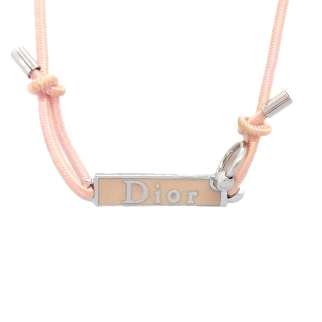 Christian Dior Choker Rubber Pink Plate Necklace (1 of 6)