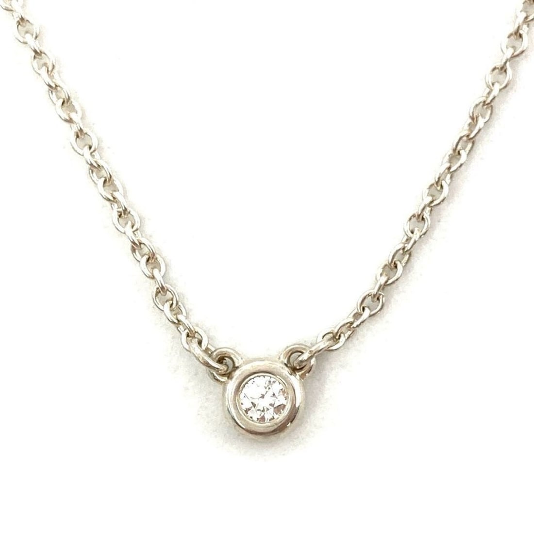 Tiffany & Co. By the Yard Necklace Diamond SV925 Elsa Peretti 1.6g 3.6mm (1 of 7)