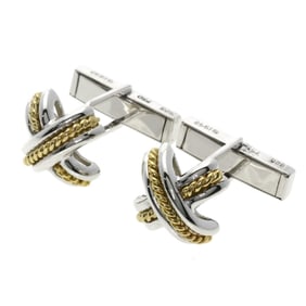 Tiffany Signature Cufflinks Silver K18YG Men's TIFFANY&Co.