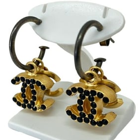 CHANEL Chanel Earrings 02P Gold Color Rhinestone
