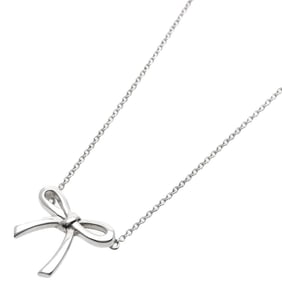 Tiffany bow ribbon necklace silver for women TIFFANY&Co.