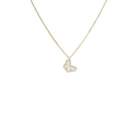 Van Cleef & Arpels Fauna de Papillon Sweet Alhambra 18K Yellow Gold Necklace