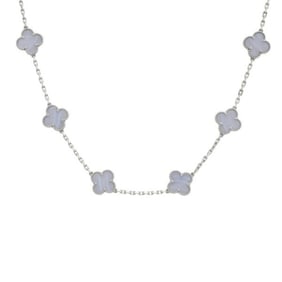 Van Cleef & Arpels Alhambra 10 motif 18K white gold necklace