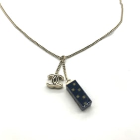 Chanel Necklace Eiffel Tower Coco Mark Gold Black CHANEL