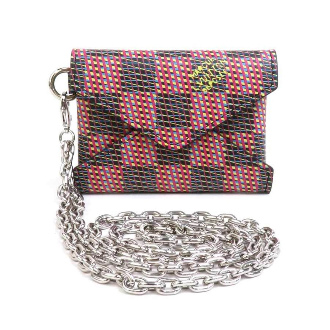 Louis Vuitton LOUIS VUITTON Necklace Damier LV Pop Kirigami Leather Metal Multicolor Men's N60278 h3 (1 of 5)