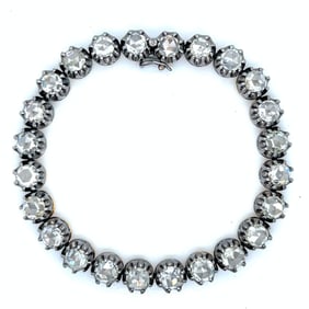 18K Yellow Gold 10.00 Ct. Rose-cut Diamond Tennis Bracelet