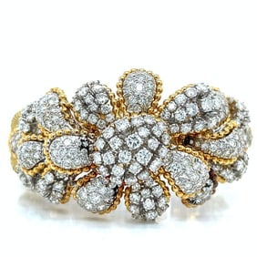 1970’s 18K Yellow Gold Diamond Bracelet