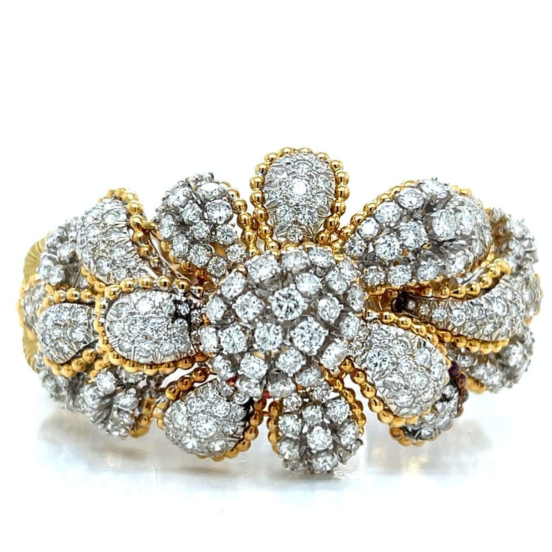 1970â€™s 18K Yellow Gold Diamond Bracelet  (1 of 2)