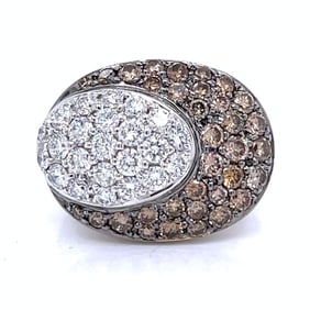 18K White Gold Champagne Diamond Ring