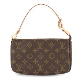 Louis Vuitton LOUIS VUITTON Monogram Pochette Accessoires Handbag Brown M51980 Gold Hardware