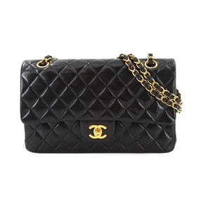 CHANEL Matelasse 25 Chain Shoulder Bag Leather Black A01112 Gold Hardware