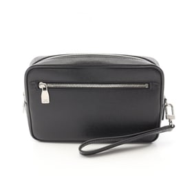 Louis Vuitton LOUIS VUITTON Pochette Kasai Taiga Noir Second Bag Clutch Leather Men's Black M33424