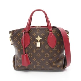 Louis Vuitton LOUIS VUITTON Flower Zip Tote PM Bag Coated Canvas Leather Monogram Women's Brown