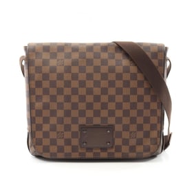 Louis Vuitton Brooklyn MM Damier Ebene Shoulder Bag Coated Canvas Leather Men's Women's Brown N51211