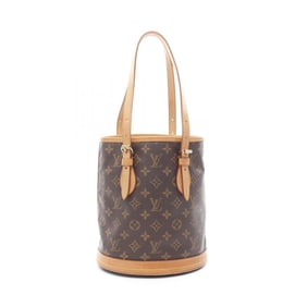 LOUIS VUITTON Bucket PM Handbag Coated Canvas Leather Monogram Women's Brown M42238