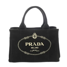 PRADA Prada Canapa Mini Black 1BG439 Women's Canvas Handbag