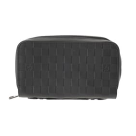 LOUIS VUITTON Damier Infini Zippy XL Travel Case Onyx N61254 Men's Leather Long Wallet