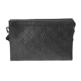 LOUIS VUITTON Louis Vuitton Monogram Shadow Gaston Wearable Wallet Black M81115 Men's Leather