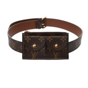 LOUIS VUITTON Louis Vuitton Monogram Santur Pochette Duo Coin Case Brown M9836 Men's Canvas Belt