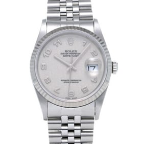 Rolex Datejust 16234 W serial (manufactured around 1996) Silver Computer Men's Watch Automatic