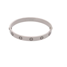 CARTIER Love Bracelet Old Model #16 Women's 18K White Gold WG