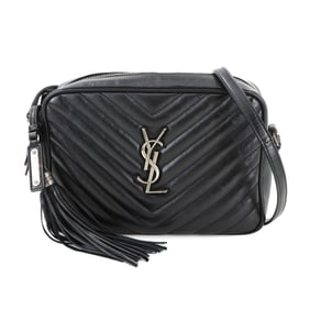 Yves Saint Laurent Saint Laurent Paris Lou Camera Bag Shoulder Leather Black 520534 Silver Hardware