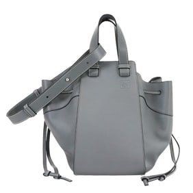 LOEWE Hammock Drawstring Medium 2way Hand Shoulder Bag Leather Grey 314.12.V06