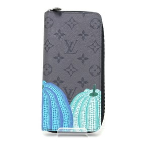 Louis Vuitton LV x YK Zippy Wallet Vertical Monogram Eclipse Reverse Pumpkin M81971 F-04693
