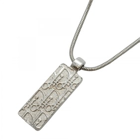 Christian Dior Necklace Trotter Metal Rhinestone Silver Ladies