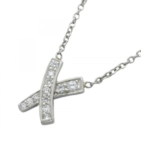 Tiffany Necklace Kiss Pt950 Platinum Diamond Ladies
