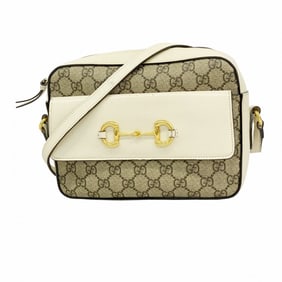 Gucci Shoulder Bag GG Supreme Horsebit 645454 Brown Ivory Women's P665367