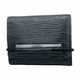 Louis Vuitton Tri-fold Wallet Epi Porto Monnaie Elastic M63662 Noir Men's Women's P765943