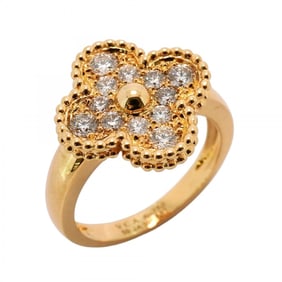 Van Cleef & Arpels Ring Alhambra 18KYG Yellow Gold Diamond #50 Ladies