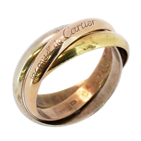 Cartier Ring Trinity 18KYG Yellow Gold 18KWG White 18KPG Pink #58 Men's