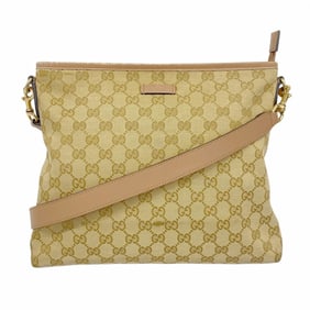 Gucci Shoulder Bag GG Canvas 388924 Beige Pink Champagne Women's P642150