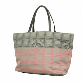 Chanel Tote Bag New Travel Nylon Grey Pink Women's P629647