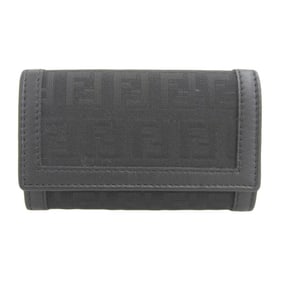 FENDI Zucca pattern key case for 6 keys Black holder FF 6-ring