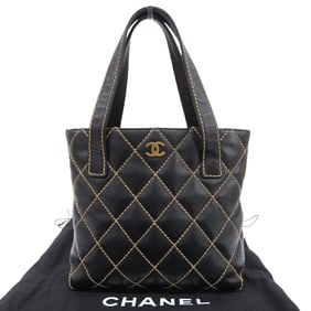 CHANEL Wild Stitch Handbag Seal No.8 Boutique (2003.4.27 Y.S) A18126 Lambskin Black